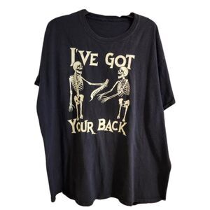 Men's Black “Ive Got Your Back” Skeleton T Shirt Size XL 072124